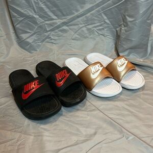 2 Nike Benassi Slides 
Great condition, worn twice 
9W and 7M